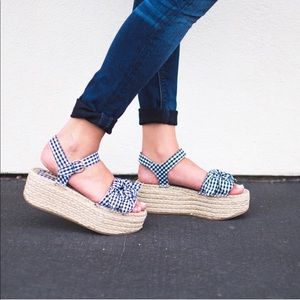 Topshop Gingham Flatform Espadrilles